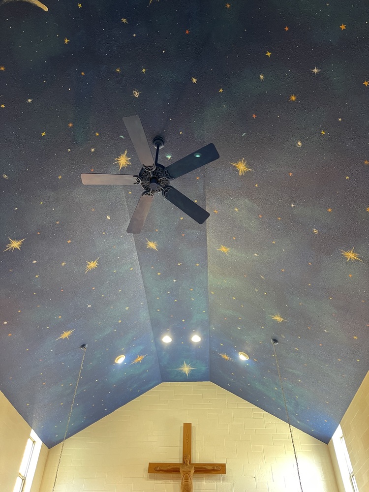 Starry mural shines in Notre Dame Catholic School chapel 